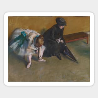 Waiting by Edgar Degas Magnet